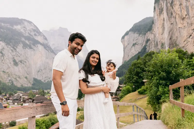 Couple photoshoot in Lauterbrunnen Valley Switzerland